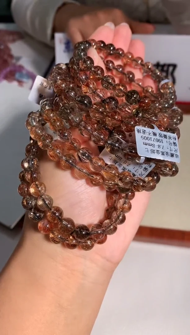 【闪购商品】水晶手链未镶嵌8mm左右黑金超手链多样性发其一