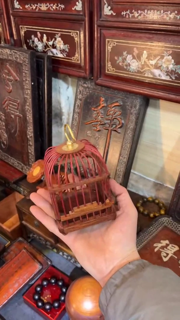 【闪购商品】非洲紫檀（红花梨）蝈蝈笼