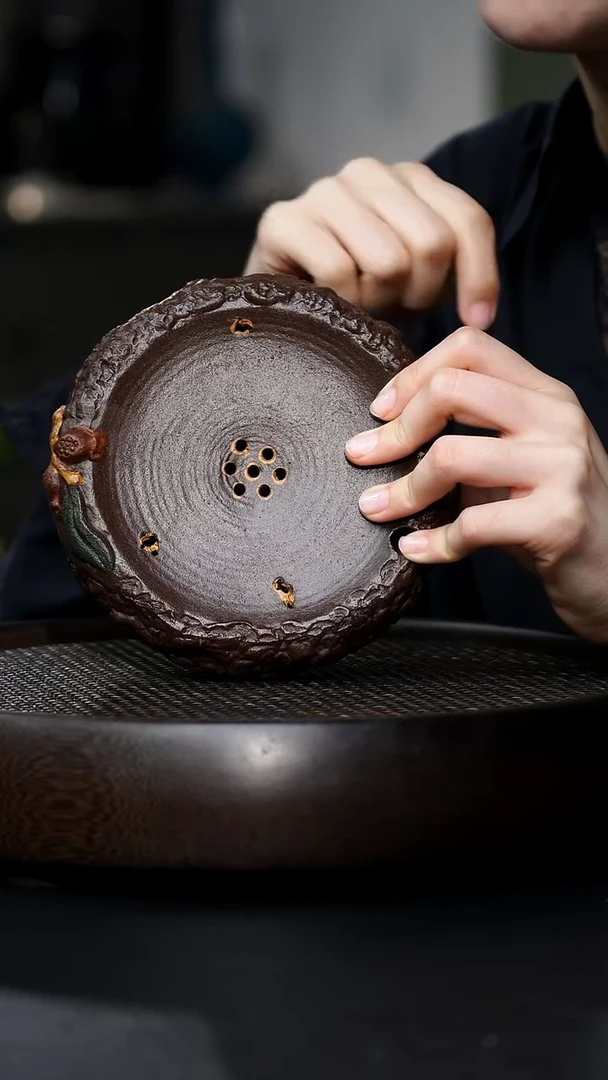 紫砂花器壶承