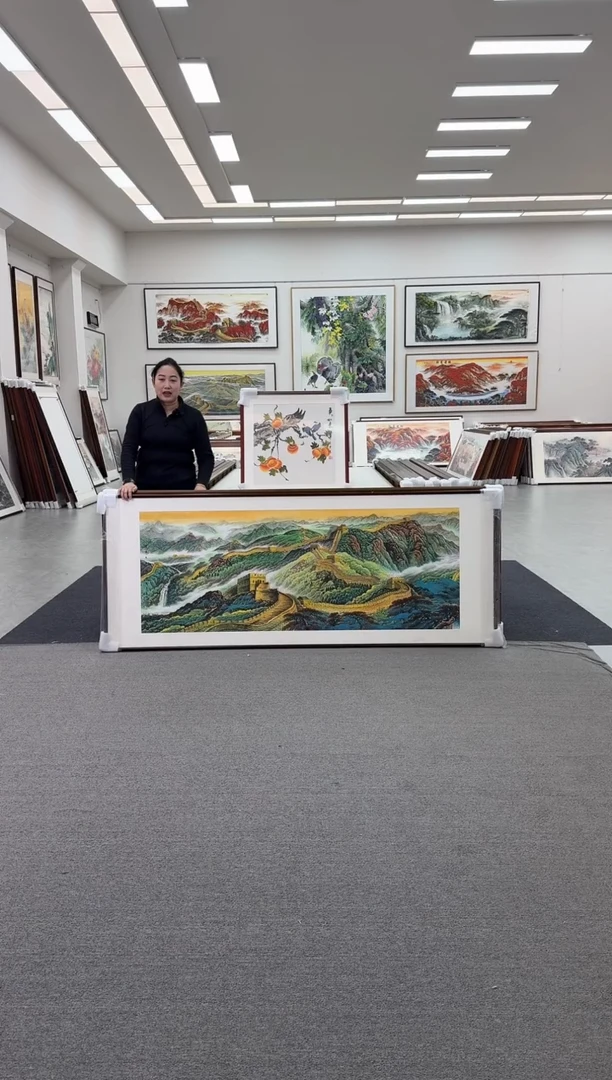 国画手绘  219*88  万里长城