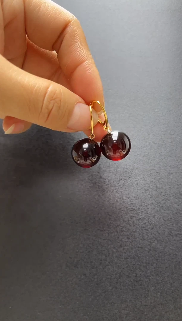 【闪购商品】琥珀裸石银S925镶嵌琥珀耳坠