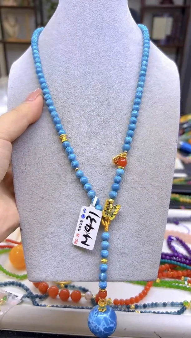 针钠钙石（海纹石）未镶嵌毛衣链DIY款M731