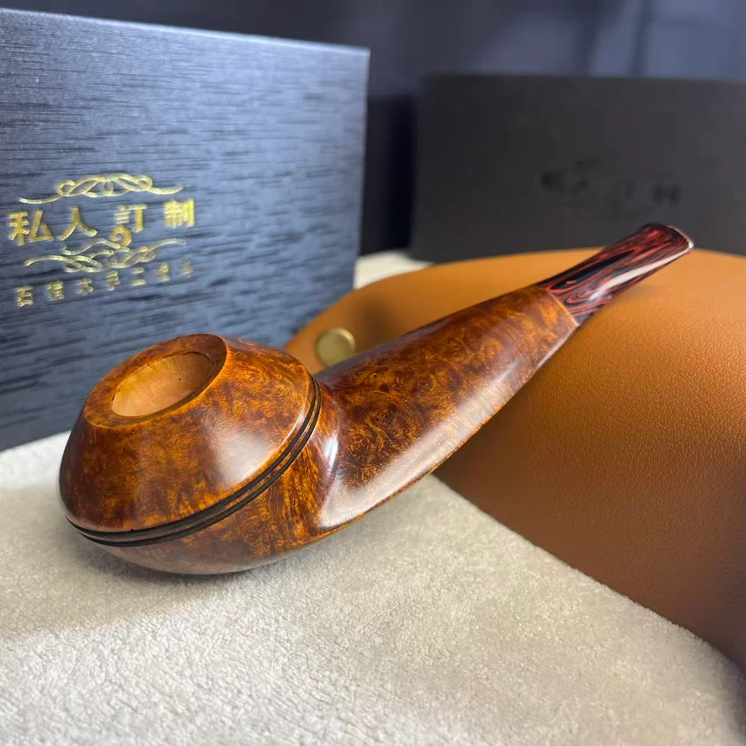 爱斯基摩飞碟牛头石楠木烟斗手工3毫米烟道大师经典复刻老料新工