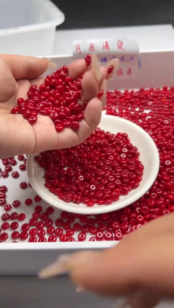 南红玛瑙未镶嵌颈饰w2256锦红南红隔片6*3mm*50颗