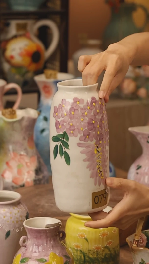 陶瓷079景德镇设计师手作花器摆件侘寂风