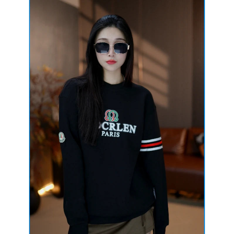 【麦森森专属】25秋季圆领精英卫衣秋冬宽肩刺绣织带显瘦套头长袖