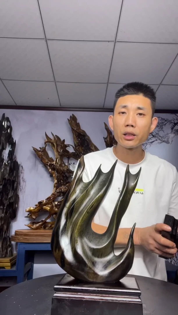 金丝楠木雕款童*金丝楠木工艺品摆件