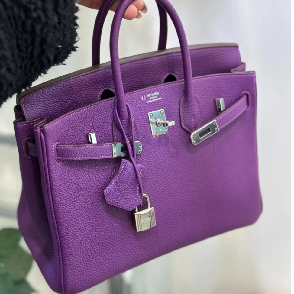 99新 Hermes/爱马仕 【小花Han】Birkin 30鸢尾紫 Togo皮框N 包