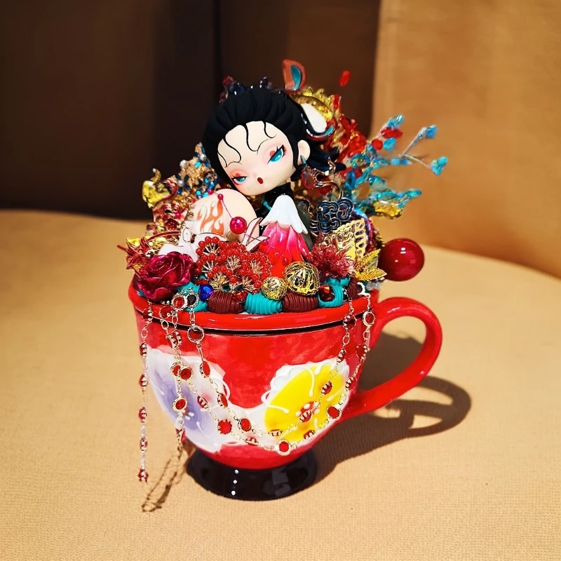 可爱女孩创意手工DIY杯子定制奶油胶陶瓷摆件【成成主播代开】上午