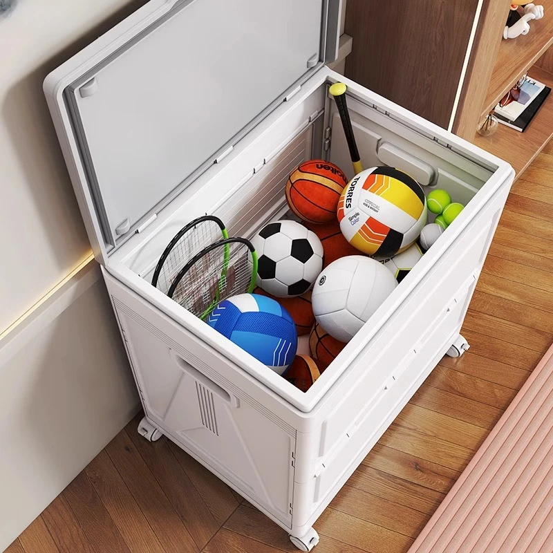 篮球球类收纳筐瑜伽垫健身器材收纳架子运动器材置物架收纳箱带轮