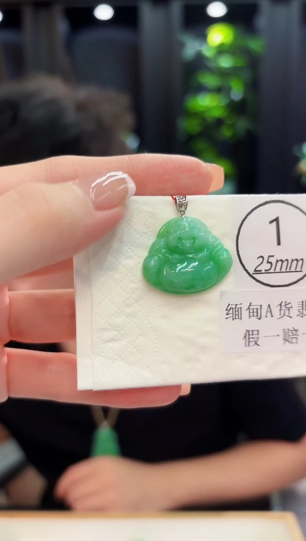 颈饰18K金镶嵌翡翠 缅料A货/支持复检/一件