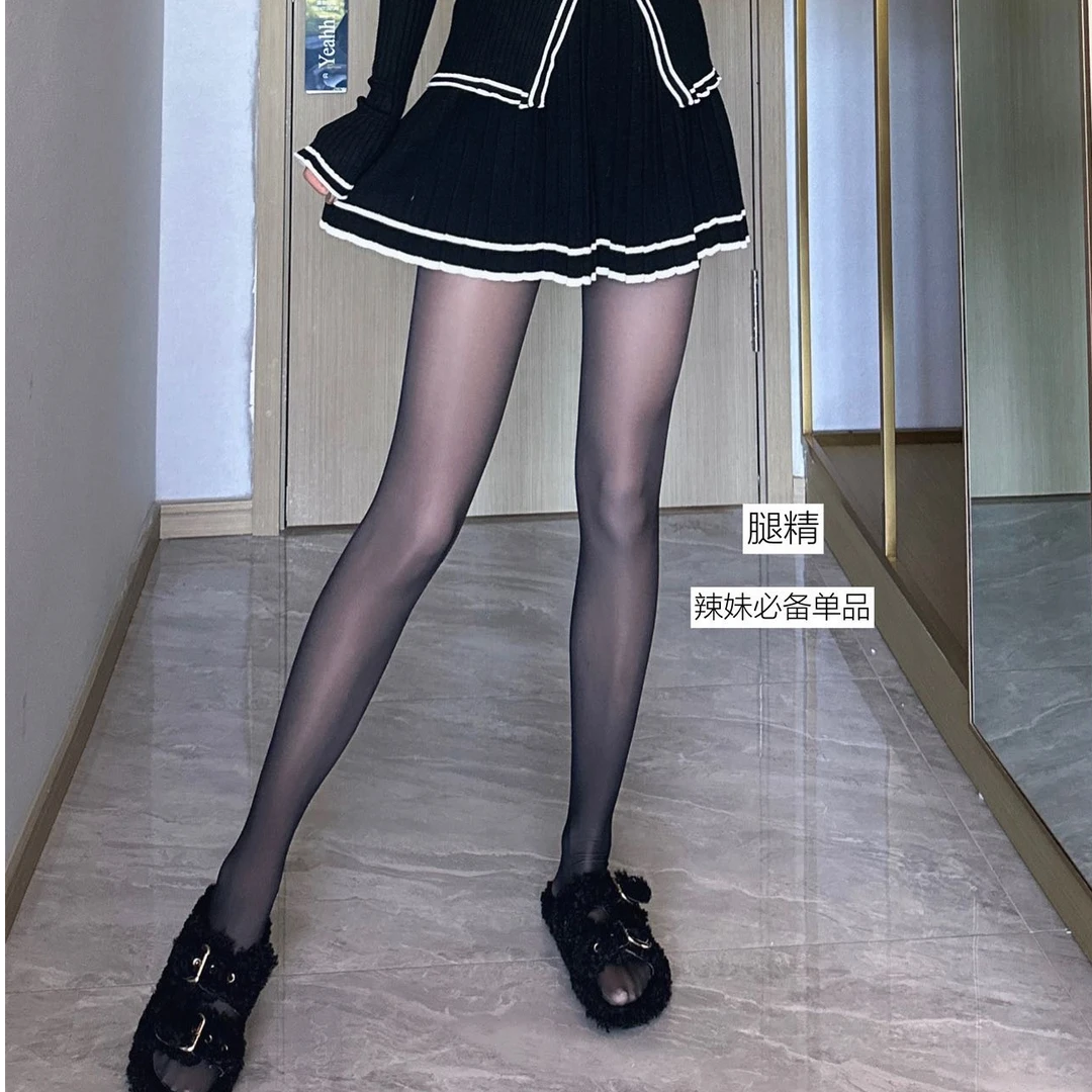 黑丝裸感光腿神器打底裤防勾丝秋冬显瘦黑透肤高腰连体外穿光腿袜