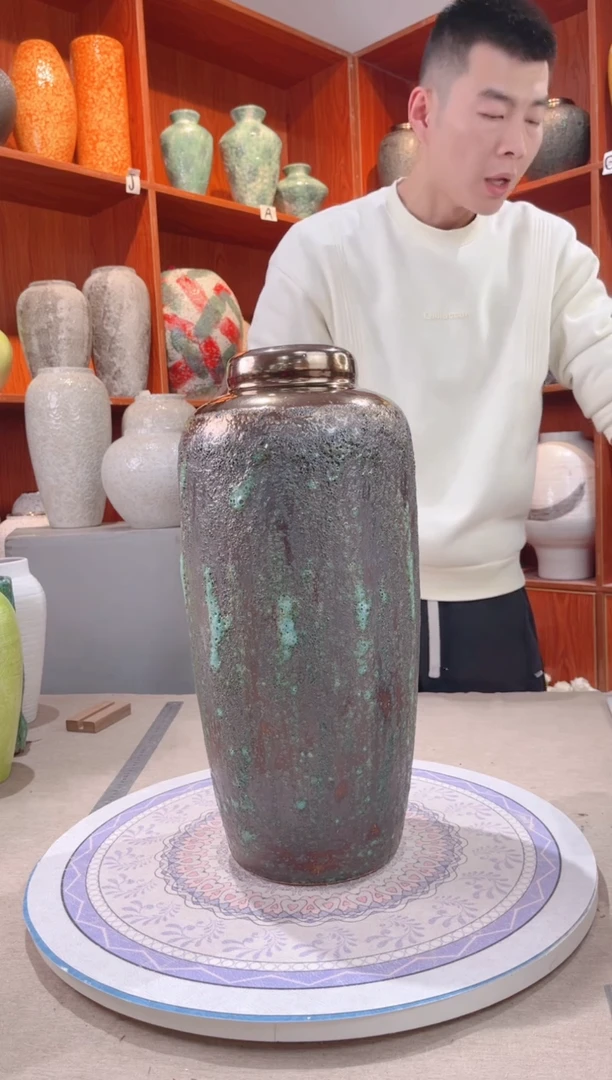 【闪购商品】瓶青铜40cm落地 陶瓷花瓶 无花