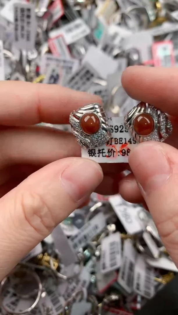 银S925镶嵌戒指翡翠555       9