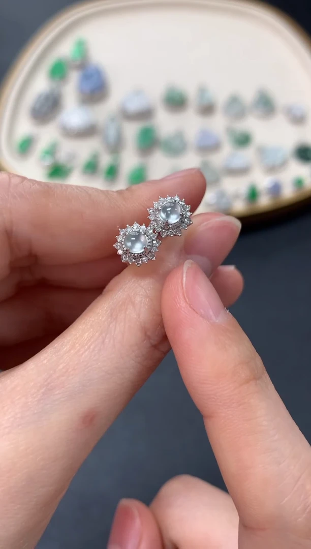 【闪购商品】翡翠耳饰18K金镶嵌2980耳饰