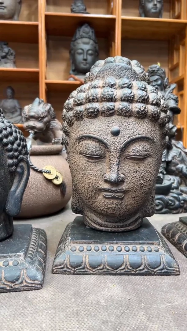 陶土【火山泥】大佛首+莲花底座