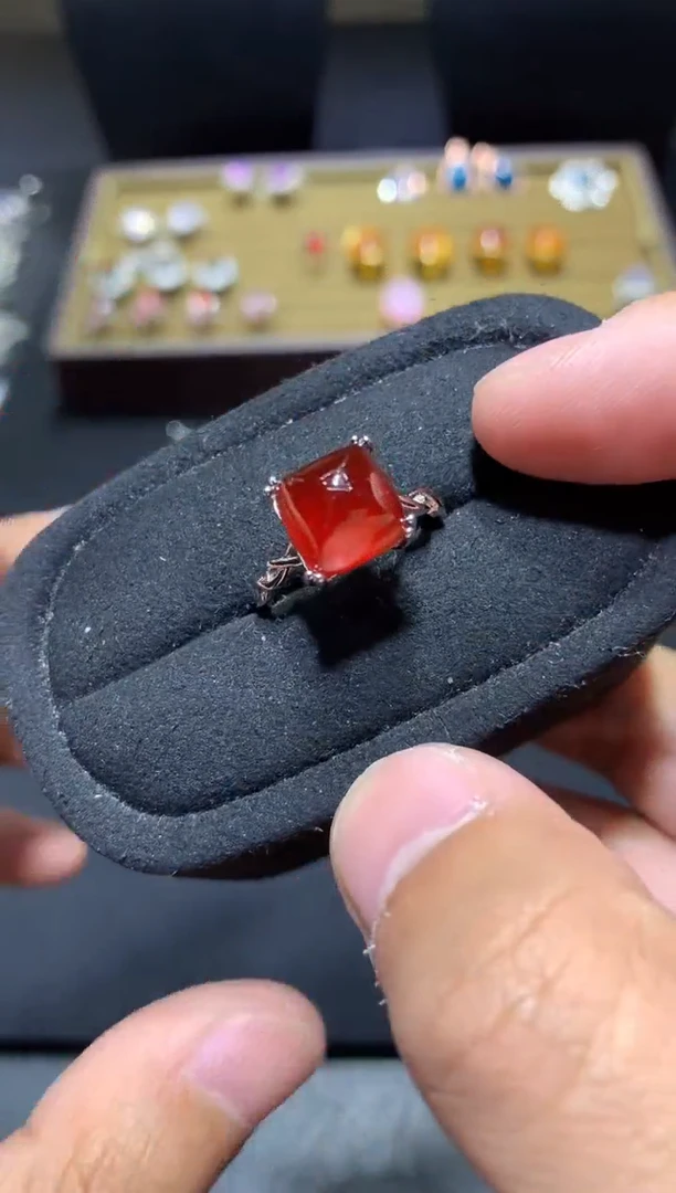 未镶嵌戒指石榴石W55【多样性发其一】