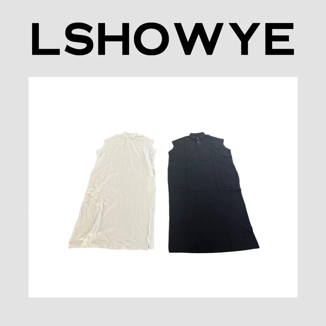 LSHOWYE｜polo领小刺绣休闲长裙 Y00407