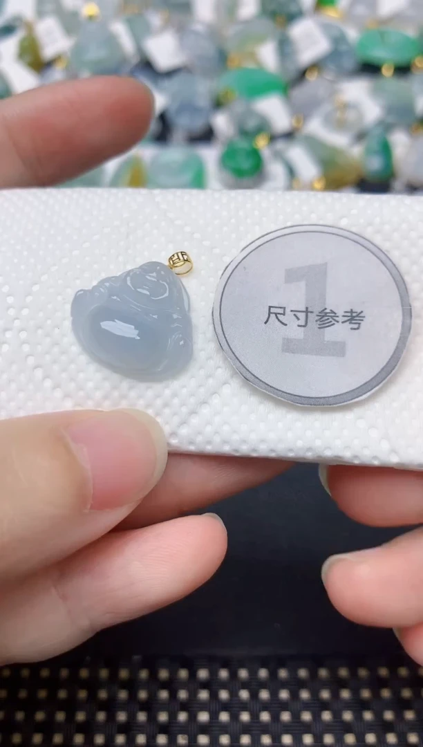 颈饰18K金镶嵌翡翠天然缅甸A货翡翠