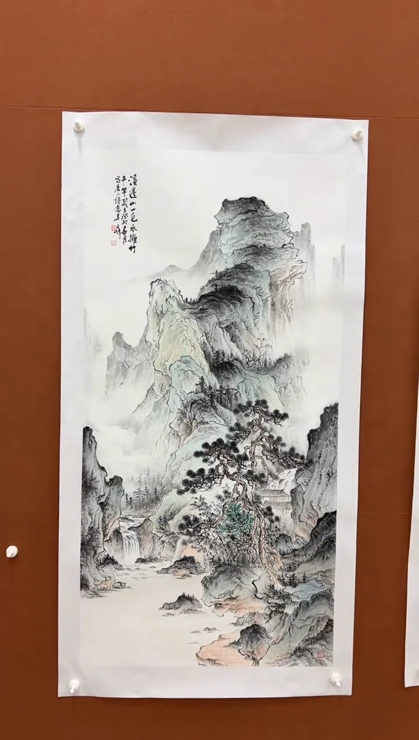 国画李文峰四尺整张仿古青绿山水
