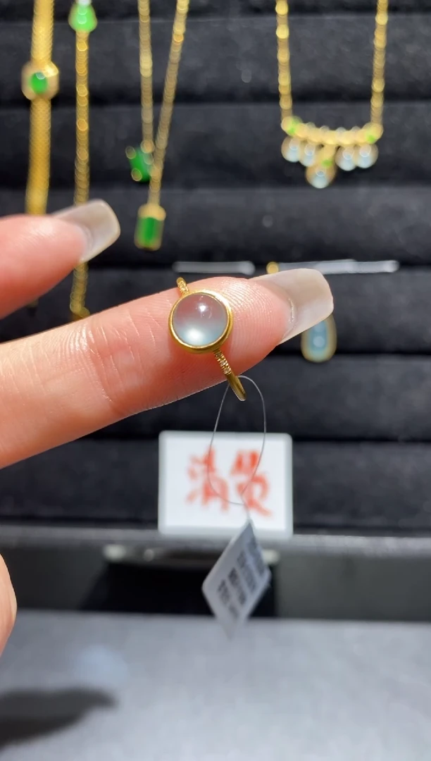 【闪购商品】翡翠戒指18K金镶嵌戒指