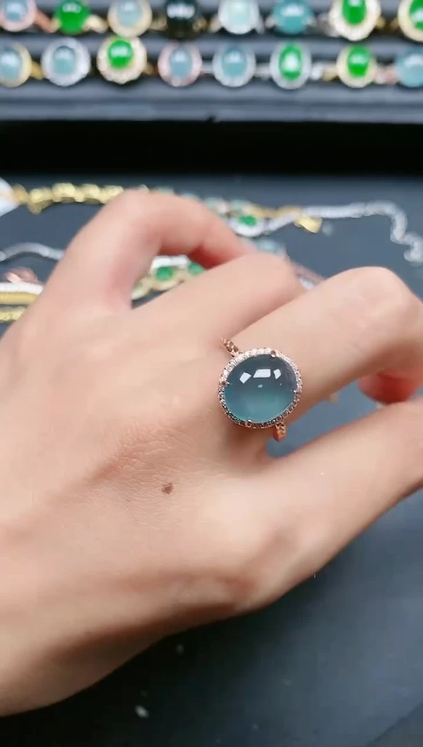 翡翠戒指银S925镶嵌11111
