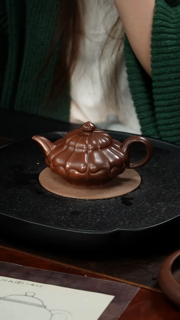 茶壶紫砂顾海荣 合菱33 紫泥 300毫升