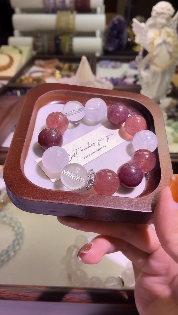 未镶嵌手串水晶菏*夕草莓晶专链接