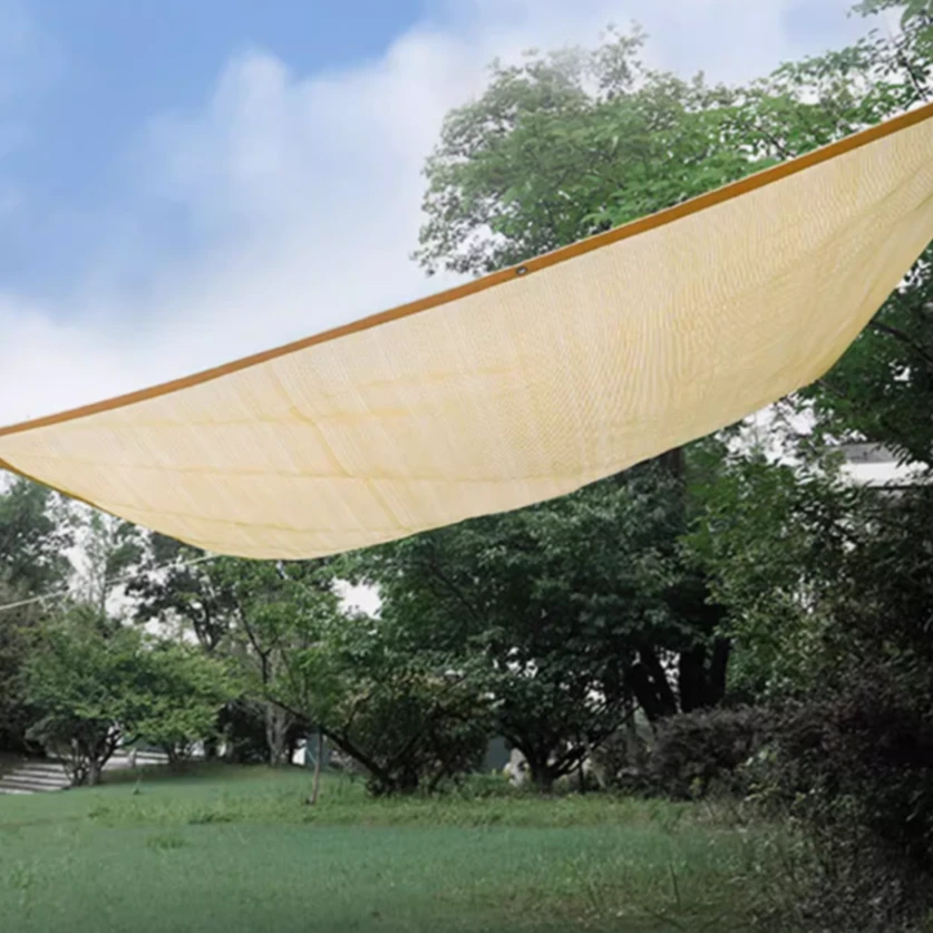 米色遮阳网彩色防晒隔热网加密加厚全新料抗老化庭院阳台楼顶家用