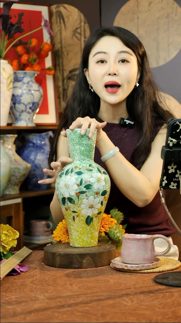 摆件景德镇手绘油画风花瓶2