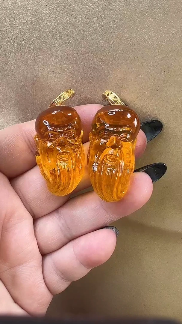 琥珀颈饰未镶嵌耳环