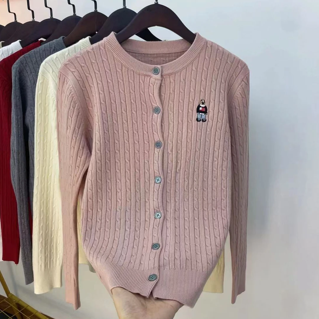 027早春薄款麻花弹力开衫