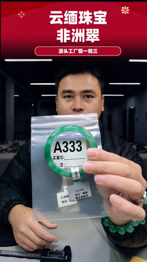 未镶嵌手镯石英质玉（非洲翠）55圈口A333