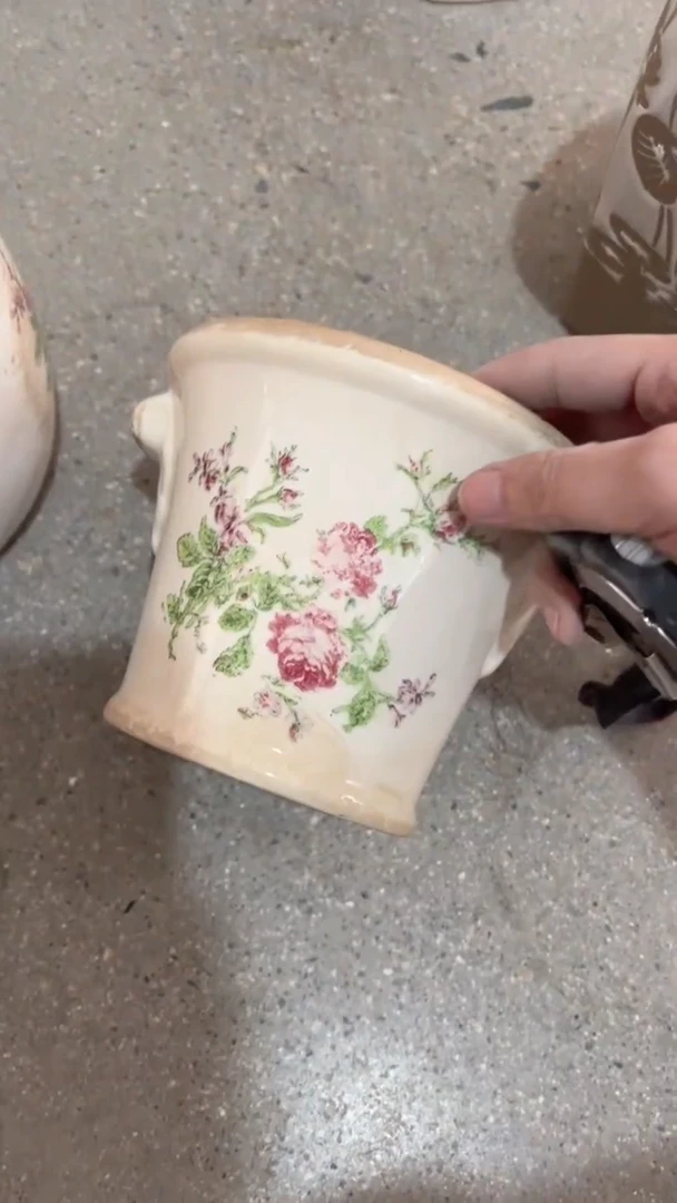 【闪购商品】陶瓷有孔花盆高12.5cm内口13cm