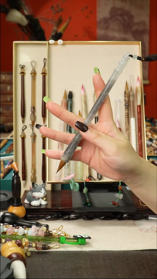 11号孤品高货毛笔链接 清水试笔 蘸墨不退