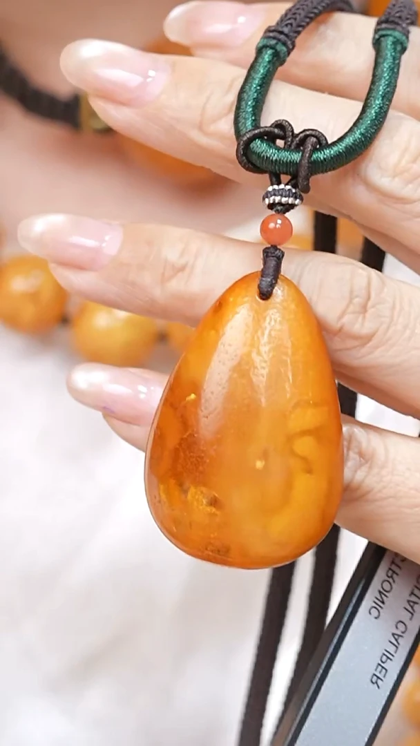 蜜蜡颈饰未镶嵌5345天然蜜蜡珠宝奇石云端妖孽石膏蜡全部保真