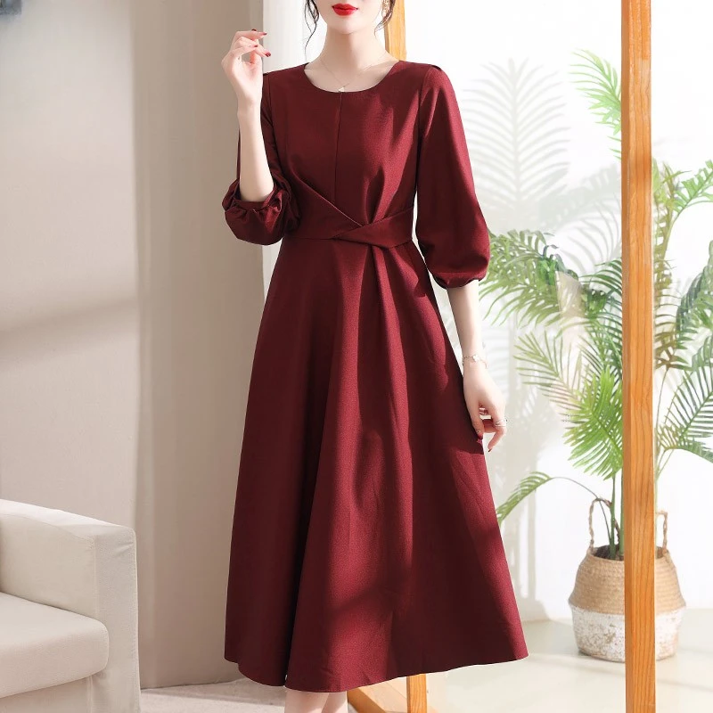 2025新款婚礼服妈妈装喜婆婆连衣裙中老年女春秋气质高端裙子礼服