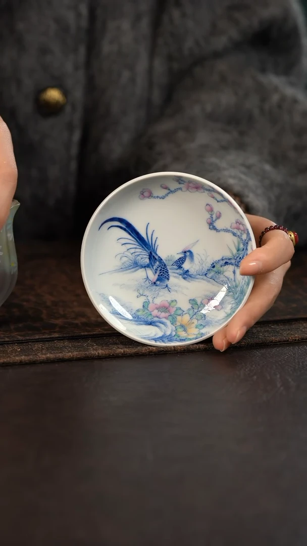 【闪购商品】杯聚澜堂斗彩锦上添花小壶承