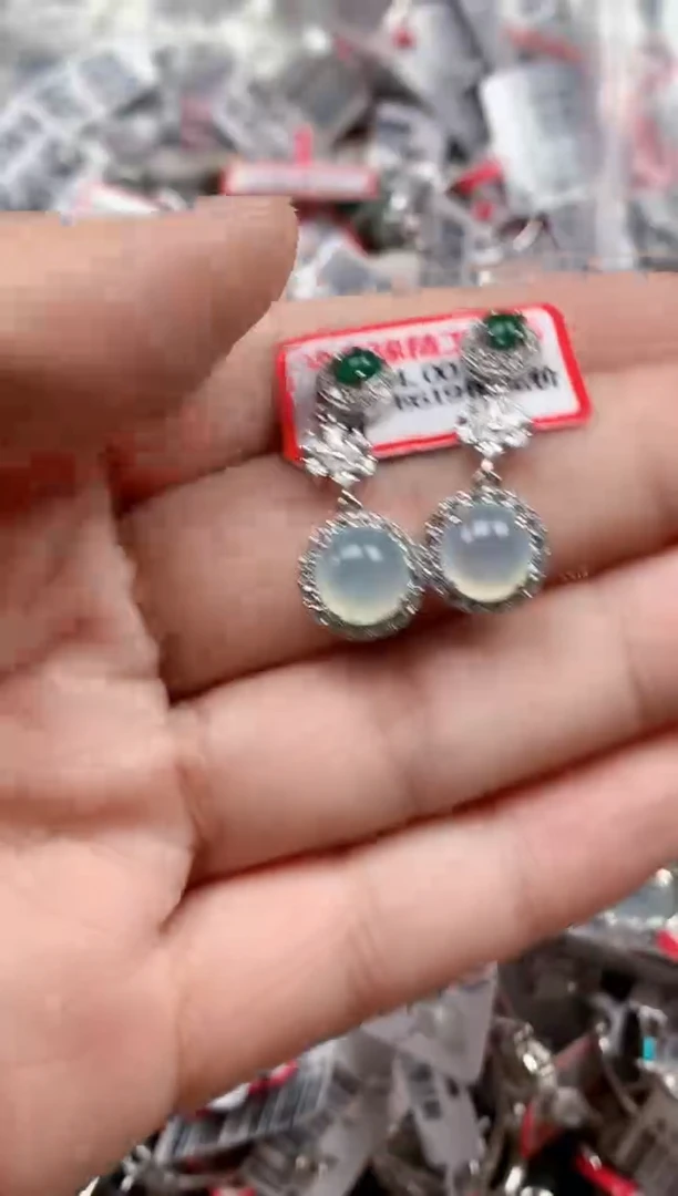 银S925镶嵌戒指翡翠天然A货缅甸翡翠