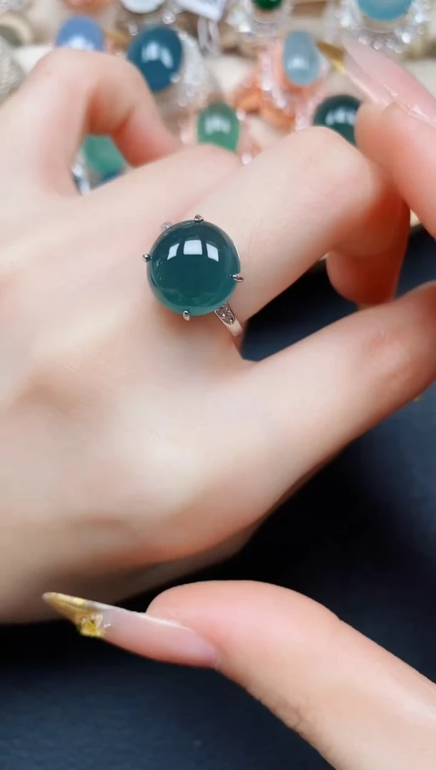【闪购商品】翡翠戒指银S925镶嵌翡翠