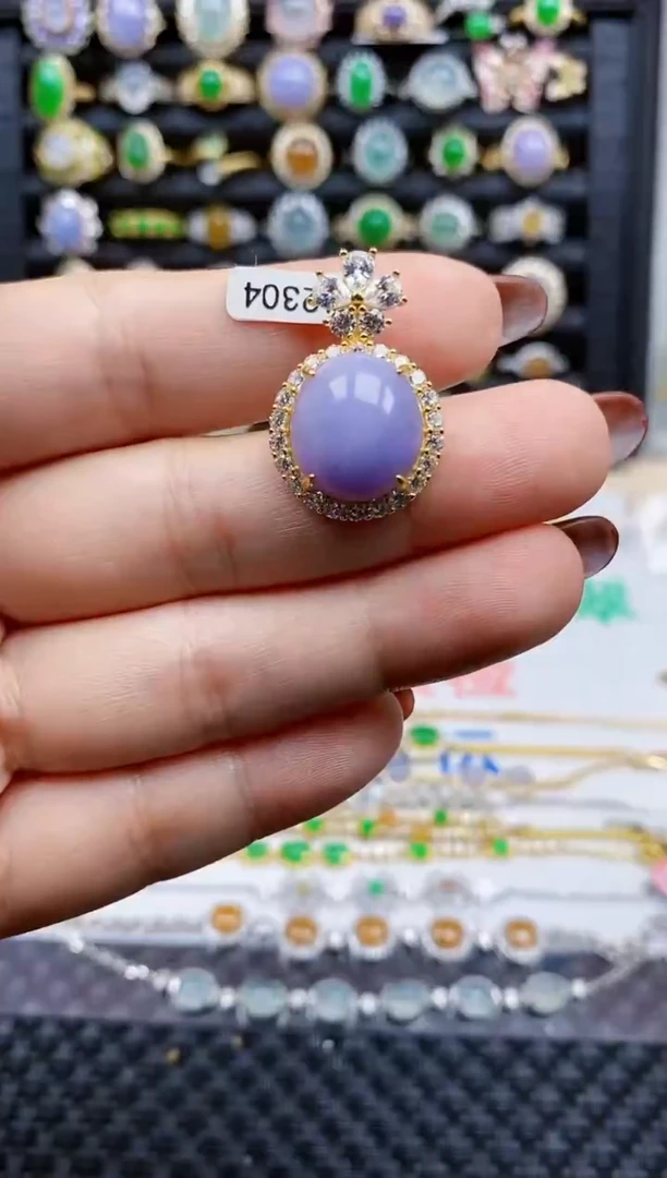 银S925镶嵌戒指翡翠琳*酱293