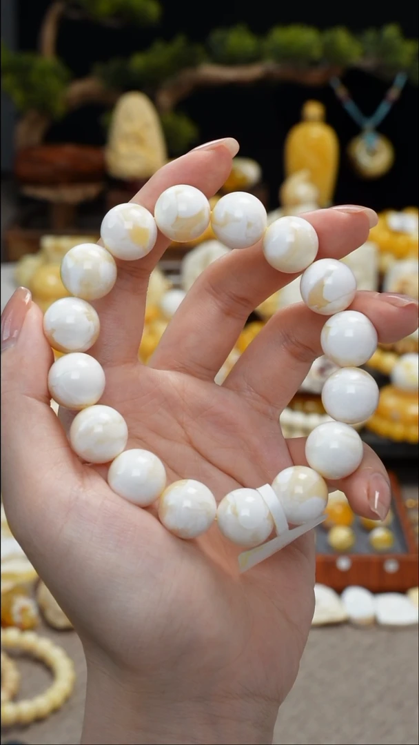 手链琥珀未镶嵌天然琥珀蜜蜡同料手串14.3