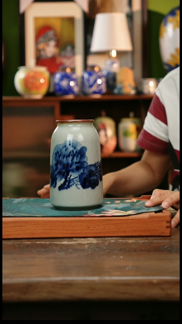 杯景德镇纯手工釉下彩精品茶具水杯