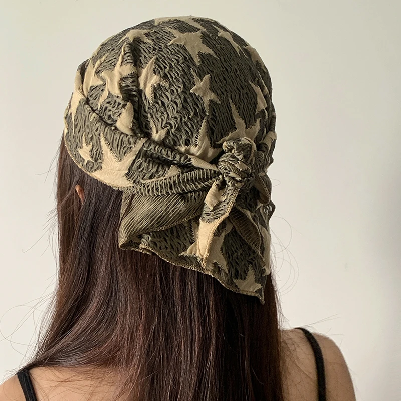 美式复古包头头巾女款甜酷辣妹风y2k街头嘻哈抹胸方巾多功能丝巾