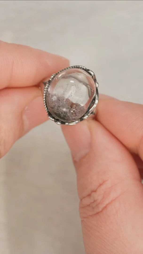 【闪购商品】水晶戒指银S925镶嵌天然水晶幽灵3号