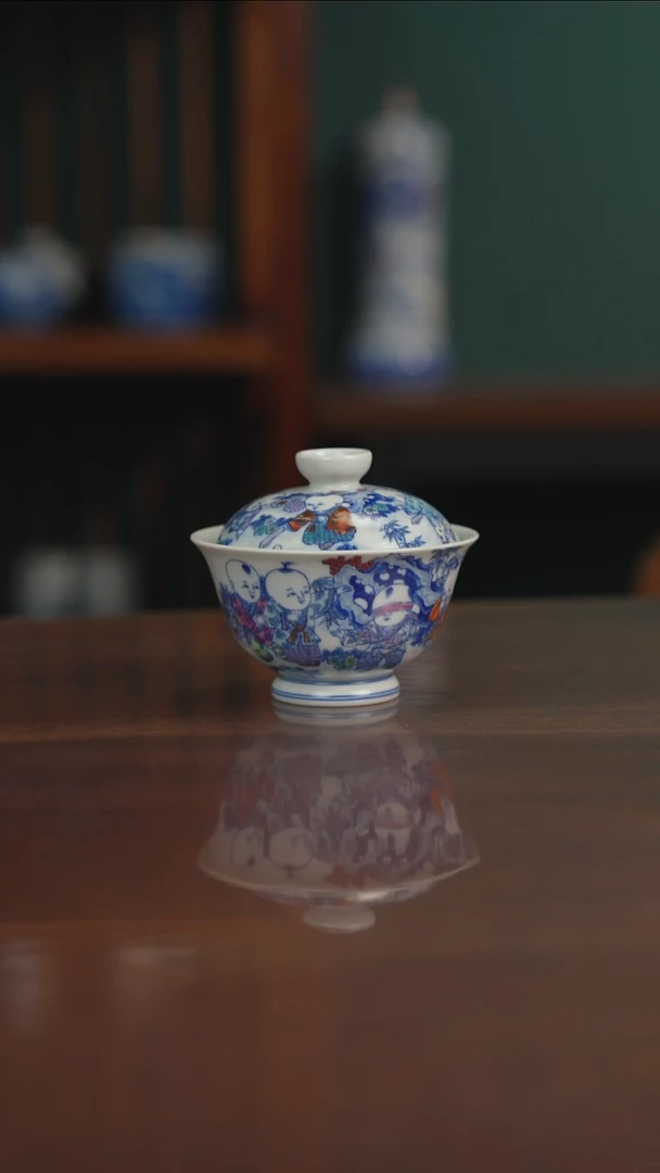 空山明月 新斗彩 童子