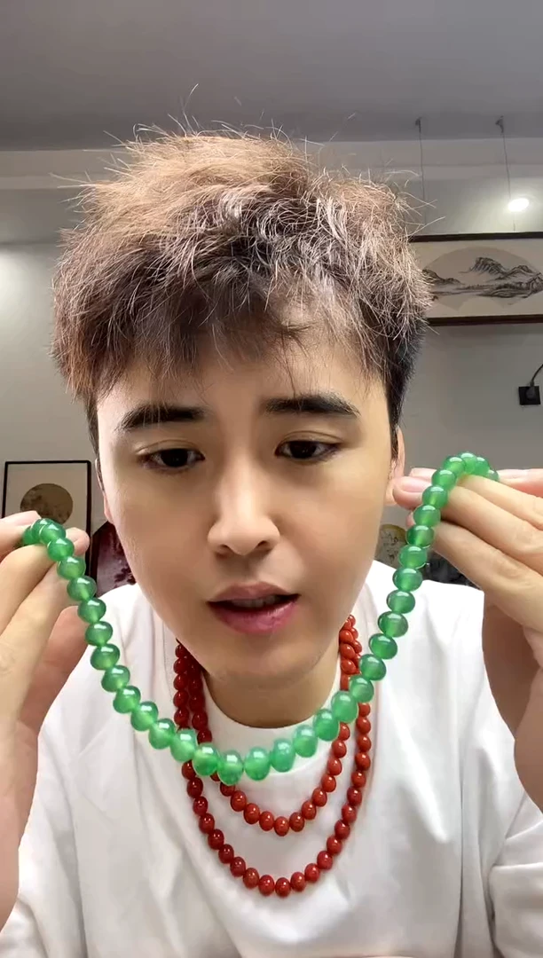 玛瑙/玉髓颈饰未镶嵌绿玛瑙妈妈链卡10