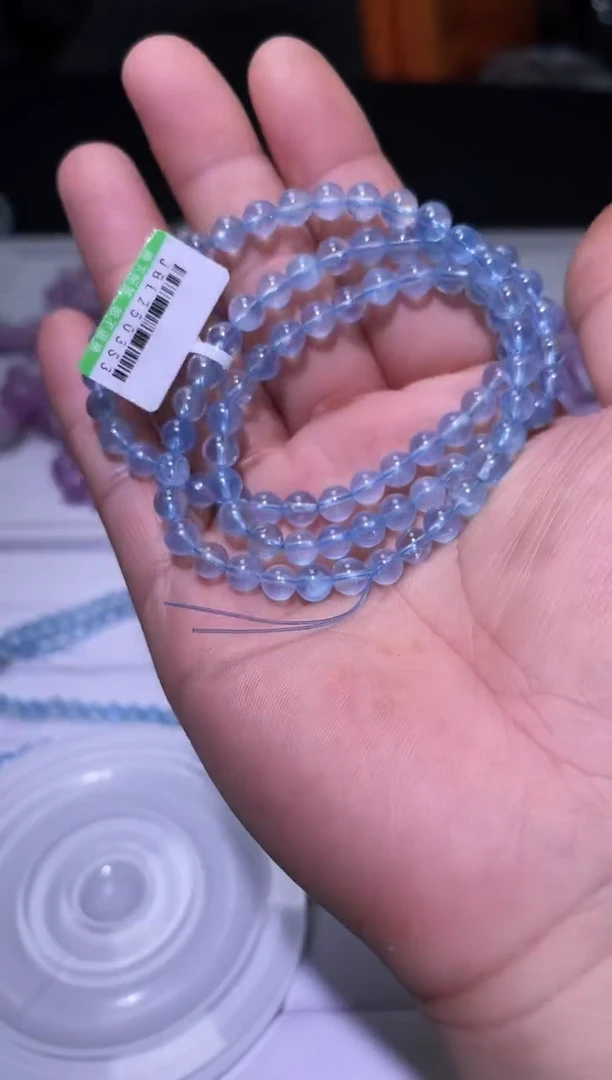 1海蓝宝石（处理）J019-6mm超圣蓝海蓝宝多圈-多样性发其一