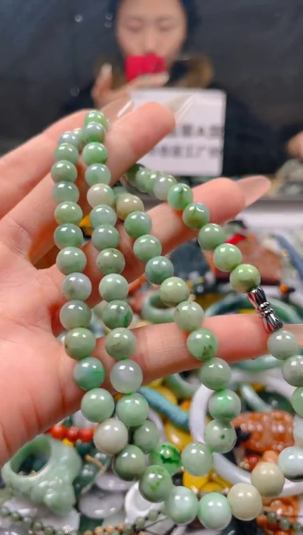 【闪购商品】翡翠颈饰未镶嵌7-8MM/F/翡翠A货一图一物