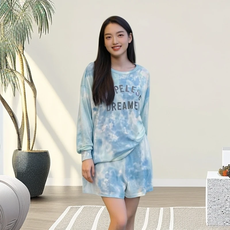 扎染风气质舒适家居睡衣